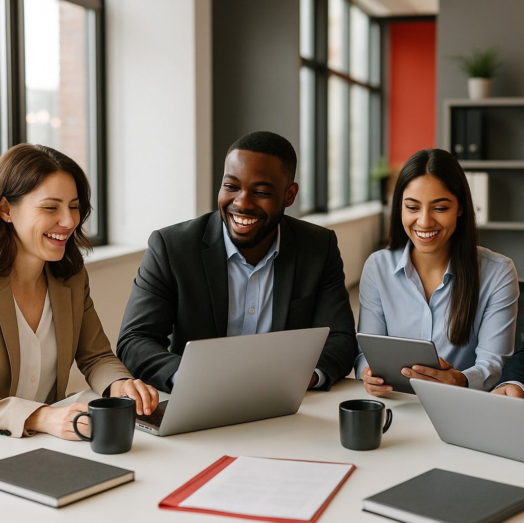 business desk with a keyboard, report graph chart, pen and table